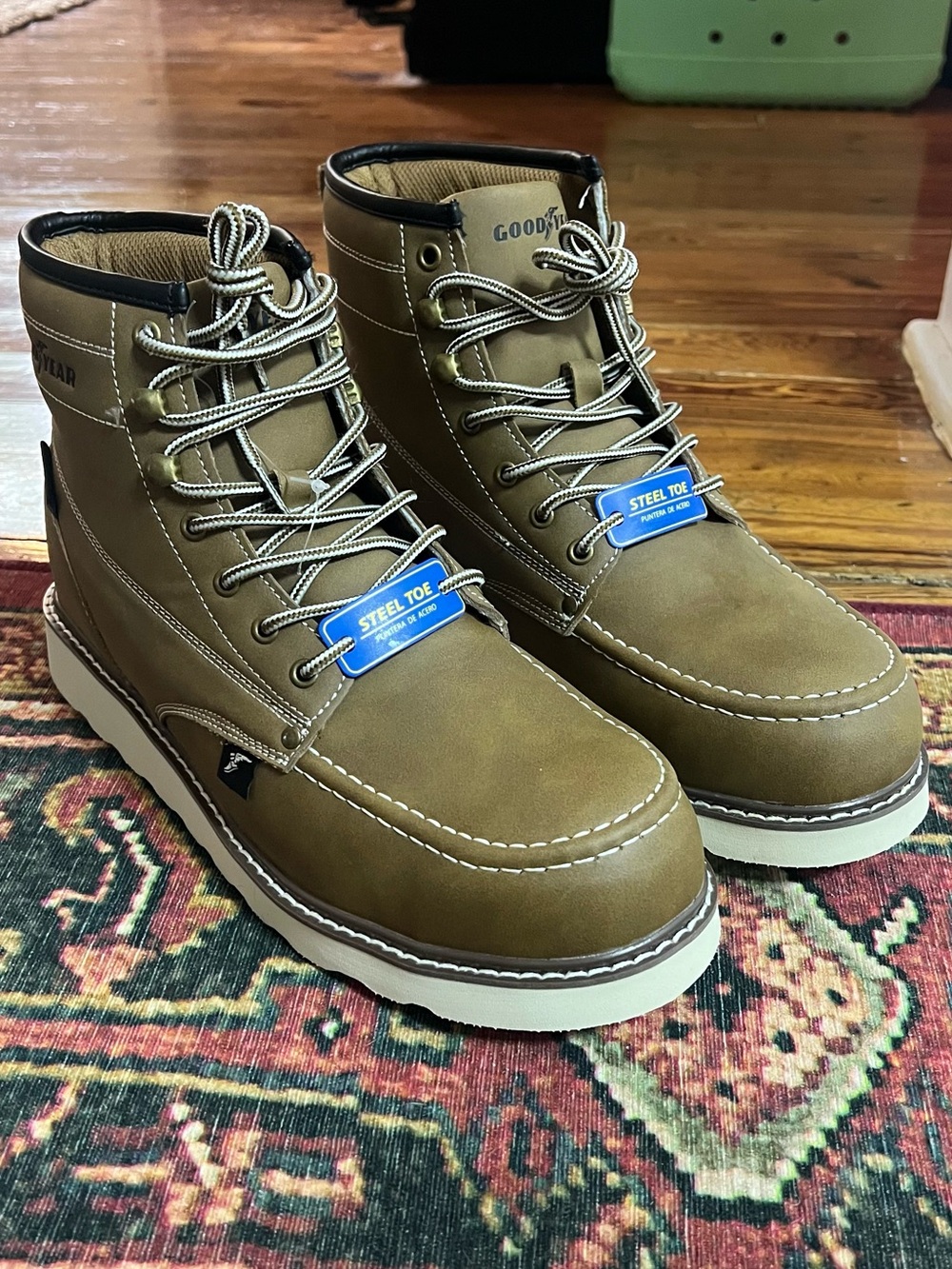 Men's Goodyear Steel Toe Work Boots - Brown sz 10
